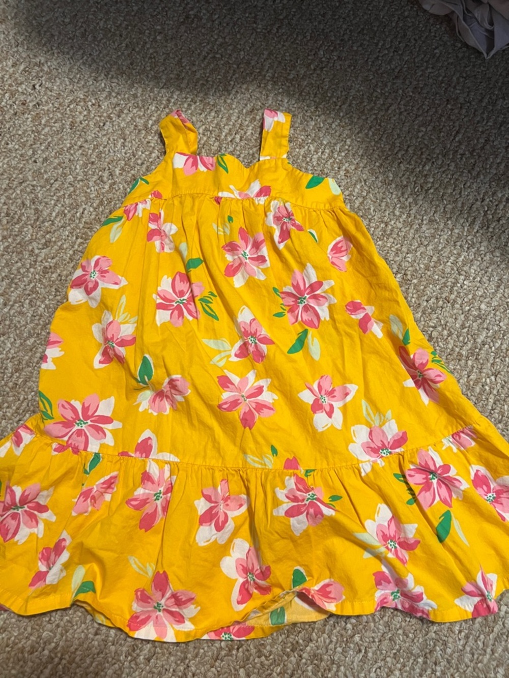 Old Navy Yellow Floral Sundress with Pink Flowers